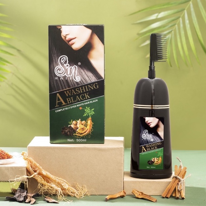 Dầu Gội Phủ Bạc SIN HAIR Nhật Bản 500ml - MÀU ĐEN